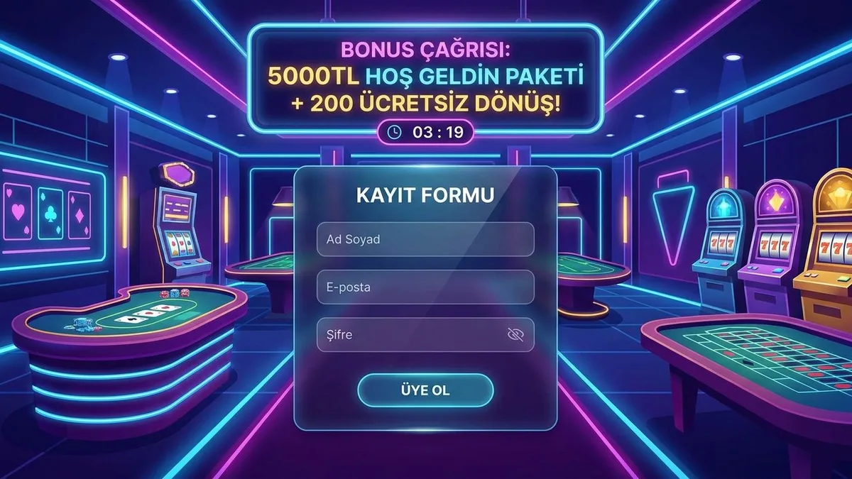 Bonuslu kayıt ekranı